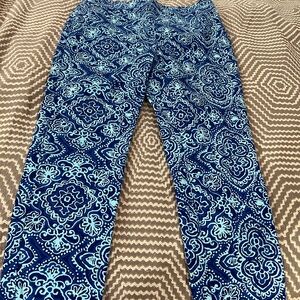 Blue Patterned Pants
